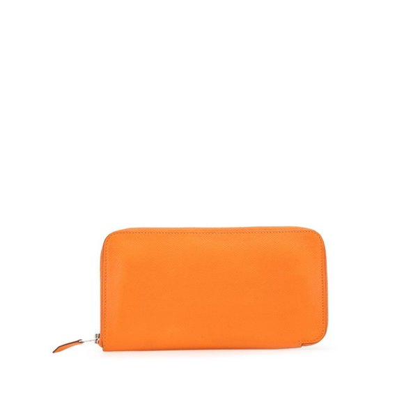 HERMES Orange Leather Wallet - Picture 1 of 12